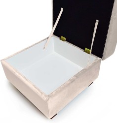 Pufa tapicerowana, puf ozdobny ze schowkiem, skrzynią - Komfort-Pur