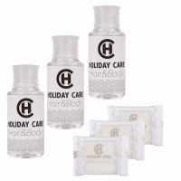 Zestaw kosmetyków do hotelu Holiday Care szampon-żel 30ml 100szt + mydełko 14g 100szt