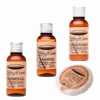 Zestaw kosmetyków 4x100 BOTANIKA żel 30ml 100szt + szampon 30ml 100szt + odżywka 30ml 100szt + mydełko 20g 100szt