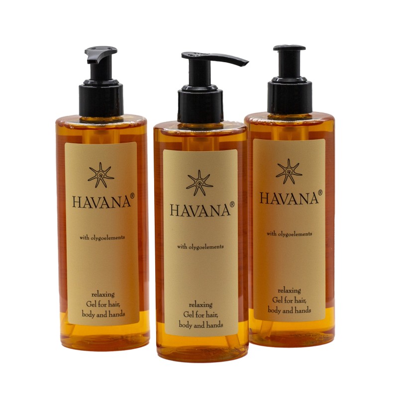 Zestaw Szampon żel do mycia włosów, ciała i rąk 3w1 Havana w okrągłej butelce 300ml 10szt